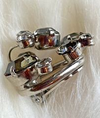 Vintage Juliana Black Gray Clear Rhinestone Cluster 5-Link Bracelet & Earrings