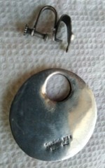 Guad Jal Mexico 925 G.B Sterling Silver Round Screw Back Earrings 1.25″ Dia VTG