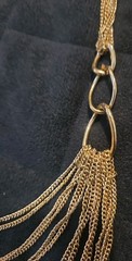 Vintage Crown Trifari Multi Strand And Hoop Necklace Gold Tone Summer Beach Wear