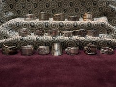 Spoon Ring Lot Of 18 Silver Plated &Stainless Steel Antique & Vintage