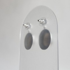 Vintage Sterling Silver Smoky Quartz Dangle Earrings | Oval Faceted Stones