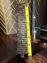GRAZIANO Sparkling Ice Rhinestone Chain Link Wide Bracelet
