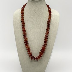 Vintage Baltic Amber Graduated Nugget Necklace Cognac 70g Endless Strand 28 in