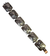 925 Sterling Silver Mexico Taxco beto horse donkey Bracelet -Signed LZ GUAD JAL?