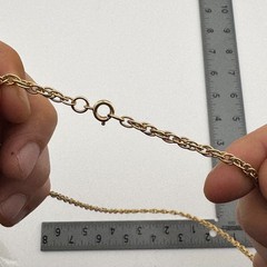 Gold Tone Rope Chain Necklace 24in Spring Ring Clasp Vintage
