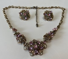 Vintage Estate Necklace & Earring Set Costume Jewelry 15” & 3” Extender – VTG