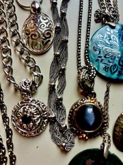 Estate Vintage Retail Costume Jewelry Turquoise & Silvertone 13Pc Jewelry Lot