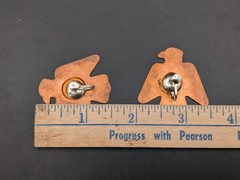 Vintage Copper Thunderbird Screw Back Earrings Southwestern Stamped Design