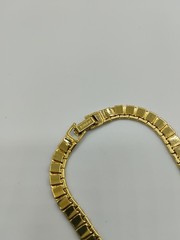 7.25″ Monet Signed Gold Tone Expandable Bracelet Rectangular Link