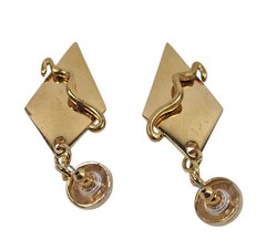VTG 1980s Punk Rock Huge Goldtone Dangle Retro Earrings Signed Karla’s Closet