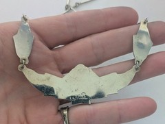 Vintage ALIA Sterling Silver Pink Abalone Shell Inlay Necklace 20″