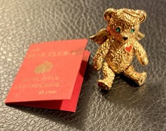 Batya gold-tone articulated angel bear brooch