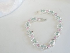 Sterling Silver 925 Mint Green Topaz Gemstone Tennis Bracelet 7.5″