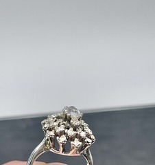 Vintage Ring 18K H.G.E Cubic Zirconia Stones Tested Sz 5.75