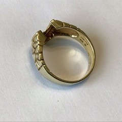 VINTAGE MENS STERLING SILVER HORSE SHOE RING DIAMOND SIZE 11.75