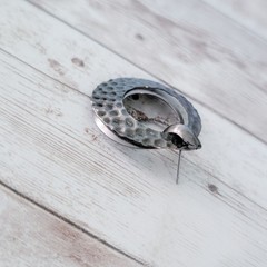 Vintage Stud Earrings Grey/Dark Silver Tone Large Dangle Statement