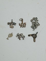 Lot 6 Vintage Bracelet Charms Donkey Hairdryer Sweet 16 Love Hairdresser Party