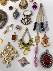 Lot Vtg & Modern Victorian Art Deco Style Pendants Findings Jewelry Craft J1