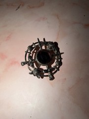 Scottish Celtic Thistle Sword Brooch Purple Glass Stone Silver Tone Pin