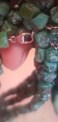 Vtg Soms 4 Strand & Lg Turquoise Nuggets Bib Necklace 925 Sterling Silver Clasp