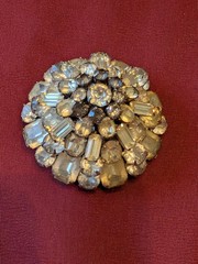 Vintage Large Eisenberg 7 tier Crystal / Glass Brooch
