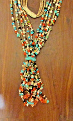 VTG. SW 5 STRAND BEADED NECKLACE W/JACKLAS, & SQUAW WRAP 23 ” LONG