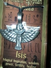 Isis Egyptian Goddess Pewter Pendant Amulet Power Wisdom Healing reg $18.99
