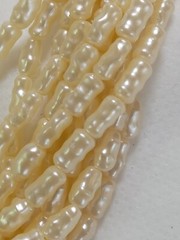 Vtg Cultured Freshwater Rice Pearl MultiStand Twisted Opera Lenth Long Necklace