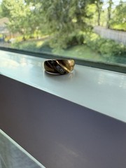 Vintage 14K Gold Diamond Band Ring | Mid Century Solid Gold Classic Design
