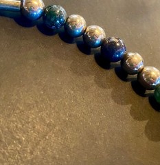 VTG OLD NATURAL STONE SILVER TONE BEAD NECKLACE NATIVE AMERICAN DROP PENDANT