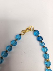 Vintage Style Jadau Kundan Pendant Sky Blue Beaded Festival Choker Necklace
