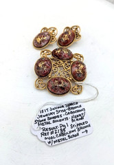 Vintage JULIANA Earring Brooch SET Stippled Egg Spring VERIFIED