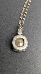 CATHERINE POPESCO Sterling Necklace Blue Glass Pendant 16 18 In