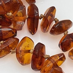 Vintage Baltic Amber Graduated Nugget Necklace Cognac 70g Endless Strand 28 in