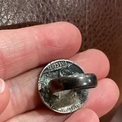 Authentic 1937 buffalo nickel ring loin Signet Ring Old-vintage Sterling Silver