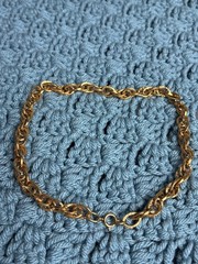 Vintage Textured Goldtone Chain Necklace Spring Ring 15 inches Long