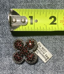 Vtg Mozambique Garnet & Marcasite Silver Brooch Victoria 925 Silver