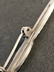Antique Silver Tone Bar Pin Art Deco Edwardian Rhinestones Dainty Brooch 1910’s