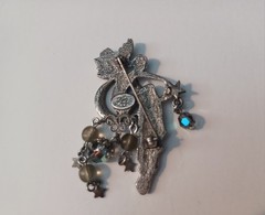 Kirks Folly Angel Fairy Floral Celestial Moon Stars Brooch Pin Crystal Vintage