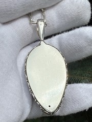 Sign Sajen 925 Gems Black Goddess Large Pendant Hand Made 22.5”Chain Necklace