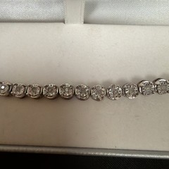 Classic Tennis Bracelet From Jc Penny Marked 925 Single Row Set Stones