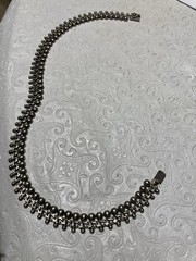 Nils Elvik Sterling Silver Necklace “Bubble” “Ball Fringe” Style Norway 14 1/2″