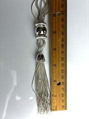 Joan Rivers M Silver Tone Multi Strand Snake Chain Tassel W/box