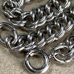 Vtg AC Co Sterling Silver Rhodium Plated Charm Bracelet 7 in. Parallel Link 6.2g