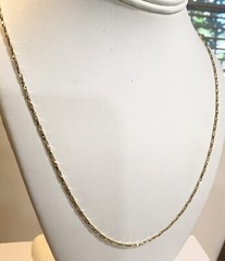 Vintage 1960s New Old Stock Yellow Gold Plate Long Pendant Chain Necklace 30”1mm