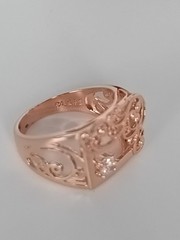 Vintage 1990-s 14 Ct Rolled Gold Zircon Ring Size UK P US 7 1/2- Hallmarked!