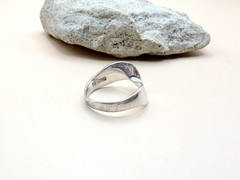 Vintage Sterling Silver 925 Modernist Wavy Abstract Ring Everyday Size 5.5