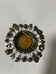 Vintage Goldette Jeweled Stick Pin Reverse Intaglio Cameo Large Brooch
