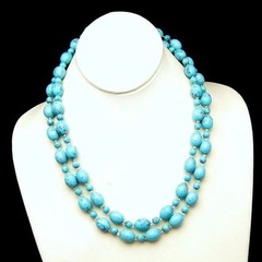Vintage Jewelry Lot 6 Very Long Bead Necklaces Various Colors