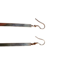 Vintage 1990s 2000s Y2K Sterling Silver Dangle Bar Earrings Retro Minimalist